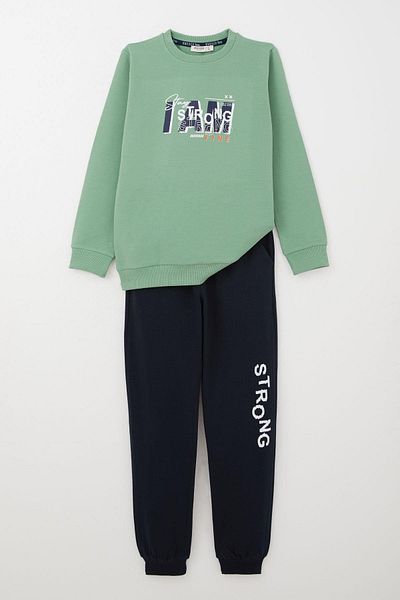 Breeze Αγόρι 6-12 ετών, Mint Green Strong Lettering Σετ αθλητικής φόρμας