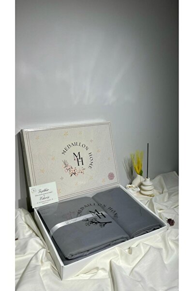 Medaillon Home Szürke 100% pamut dupla paplanhuzat szett