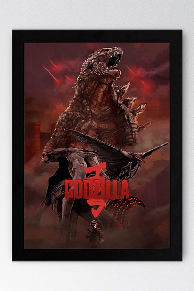 Saturn Pictură înrămată Godzilla - Pictură poster film