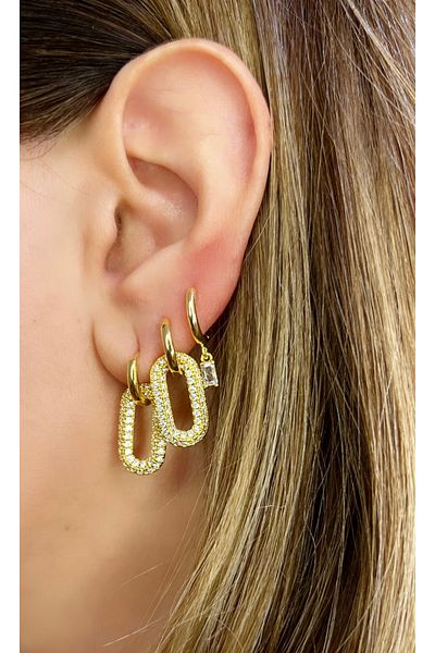 Store Gold Steel Set of 3 Earrings