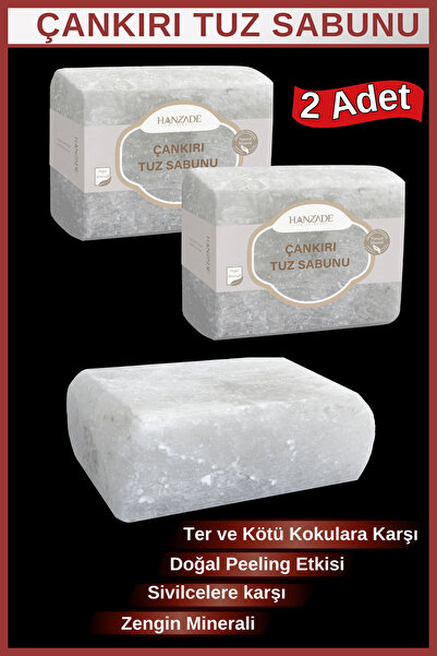 Hanzade Bitkisel Çankırı Tuz Sabunu 300-350 Gr x 2 Adet Zengin Mineralli Doğa...