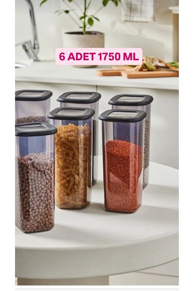 VİZYON 1750 ml Vertical Food Storage Container - 6 Pcs Refrigerator Organizer