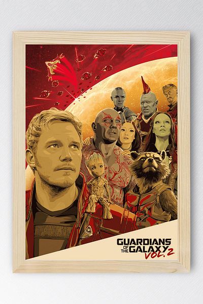 Saturn Guardians of the Galaxy Framed Painting - Guardians of the Galaxy Movie Poster Painting