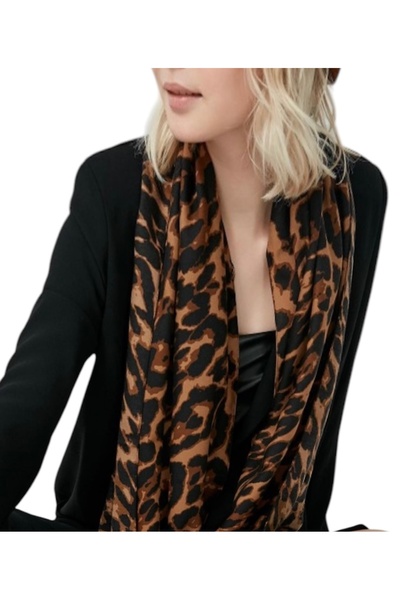 Hayalet Leopard Print Soft Textured Shawl