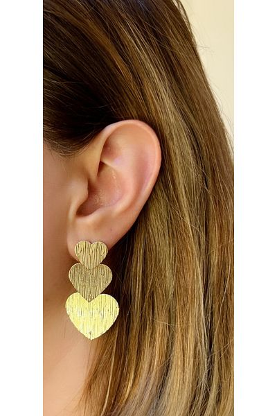Store Bijuteria Earrings with Gold Hearts