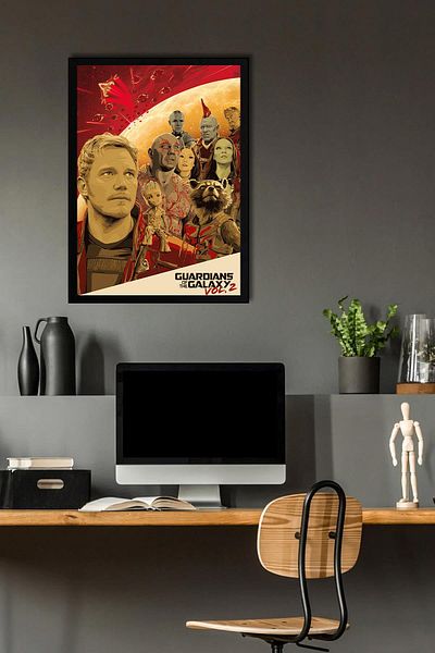 Saturn Guardians of the Galaxy Framed Painting - Guardians of the Galaxy Movie Poster Painting