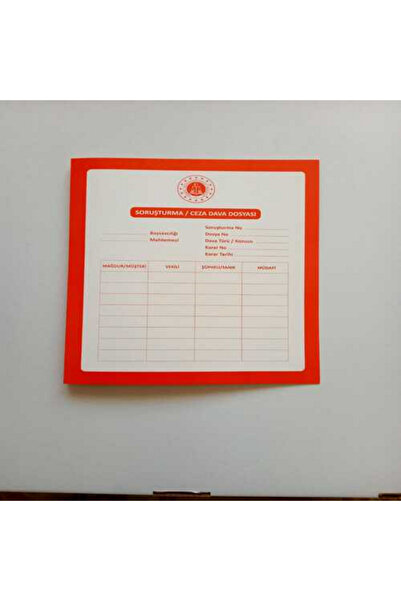 Turuncu Beyaz Mahkeme Dava İcra Avukat Dosyası Kırmızı 25'li