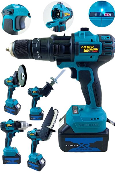 Lieber German Lgt9990 6 Lı Set Şarjlı Matkap Testere Tilki Kuyruğu Taşlama So...