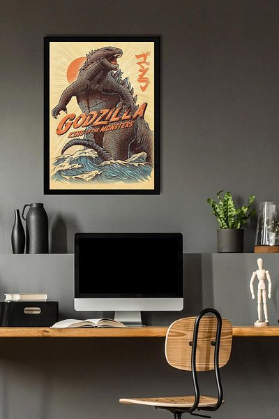 Saturn Godzilla King of the Monsters Framed Painting - Movie Poster Painting