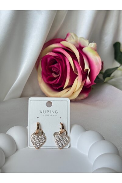 XUPING JEWELRY Kalpli Parlak Zirkon Taşlı Kararmaz Çelik Küpe Modeli