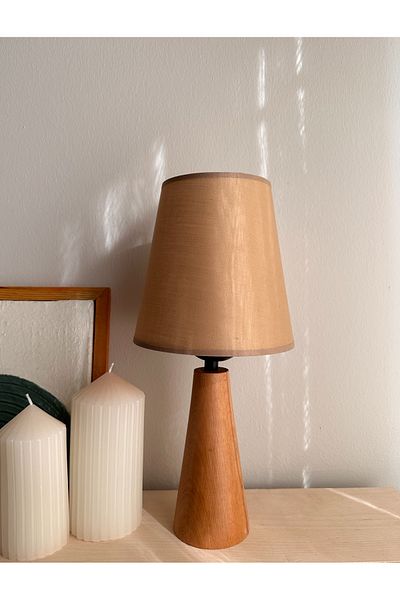 KorFam Bohem Wooden Leg Conical Lamp Shade