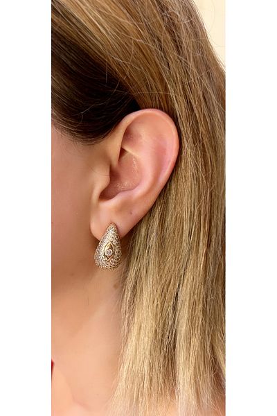 Store Steel Baguette Earrings with Stones