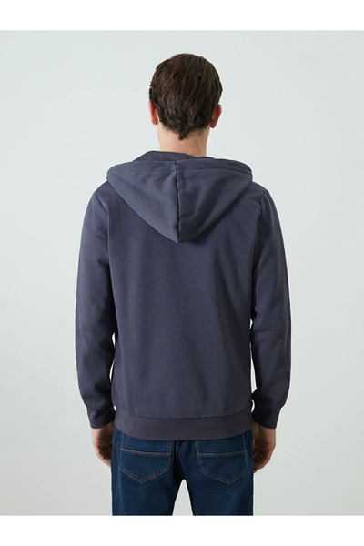 LC Waikiki LCWAIKIKI Basic Kapüşonlu Uzun Kollu Erkek Fermuarlı Sweatshirt