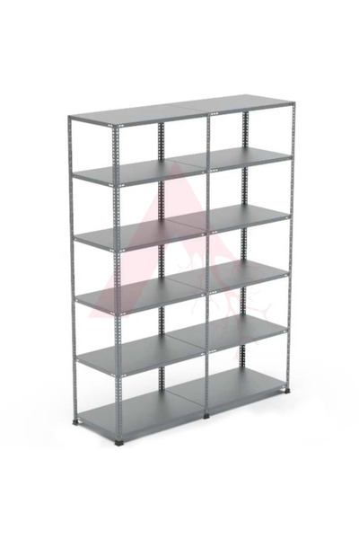 AYYILDIZ RAF 31x186x200 İkili Duble Seri Bağlantılı Çelik Raf Sistemi & 6 Kat...