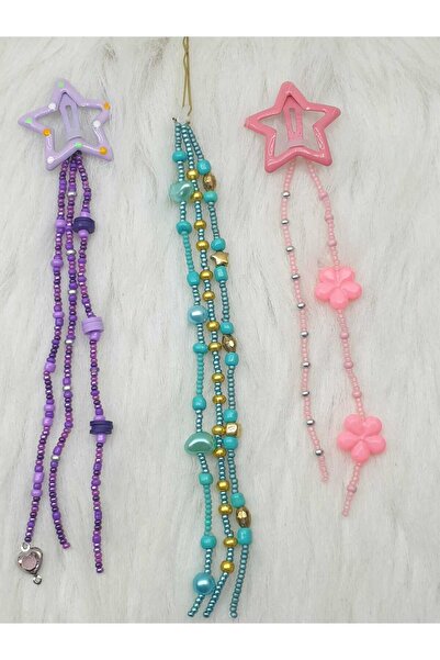 HAPPY HANDMADE 3LÜ SAÇ BONCUĞU-TOKA SETİ-COCUK HEDİYE-ÖZEL TASARIM HEDİYELİK