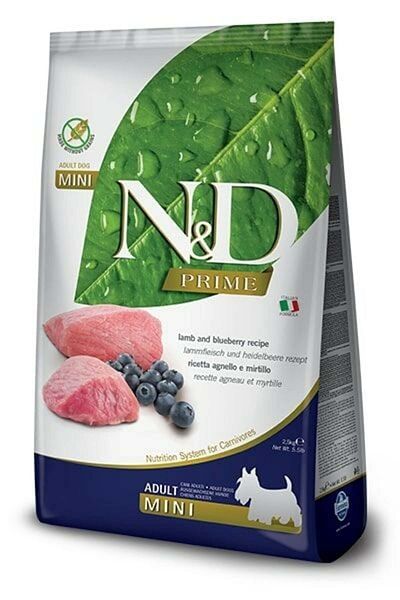 N&D Prime Adult Mini Dog Food - Lamb and Blueberry, 2.5 Kg