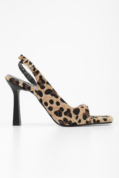 Shoeberry Γυναικεία παπούτσια Tobian Leopard με γούνινο τακούνι