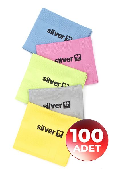 Silver 42X68 cm 100 Pieces Microfiber Decorative Glass Cloth - Home