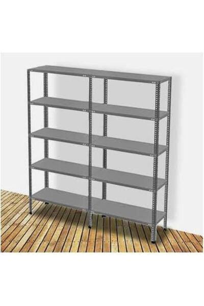 AYYILDIZ RAF 31x186x200 İkili Duble Seri Bağlantılı Çelik Raf Sistemi & 5 Katlı İkili Çelik Raf