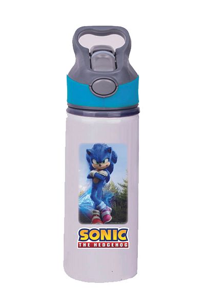 DKDZ SHOP Sonic Printed Blue Water Bottle with Straw - Water Bottle - 650ml -010