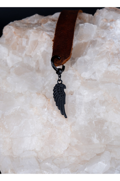 Piercing Market Steel & Silver Unisex Çelik Halka Sallantılı Melek Kanadı Model Küpe Paslanma Kararma Yapmaz