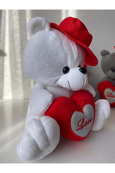 ViZKA Love Plush Teddy Bear, Valentine's Day Gift, Birthday and February 14Th / White