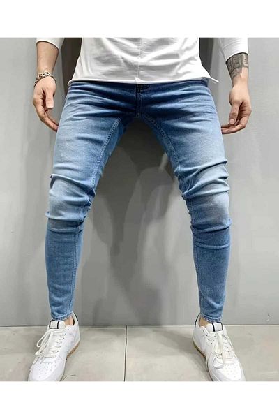 KING SEZAR Мъжки дънки Slim Fit дънки Памучни дънки