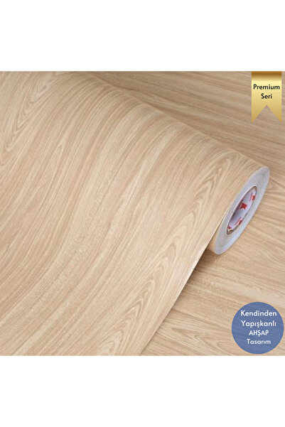 TechnoSmart 60×100cm Kendinden Yapışkanlı Dokulu Ahşap Görünümlü Premium Duvar Kağıdı Dolap Kaplama