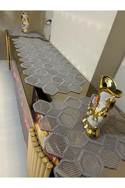 Tekstilsa New Luxury Runner Living Room Coffee Table Table Cover Set French L...