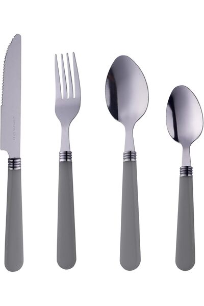 ORCHID طقم أدوات مائدة مكون من 16 قطعة باللون الرمادي