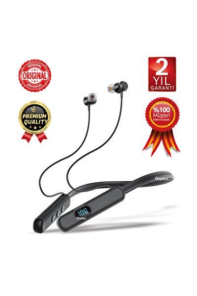 FİOPLUS FP10 Sporcu Bluetooth Kulaklık 200 Saat Şarj Kapasiteli Lcd Şarj Göst...