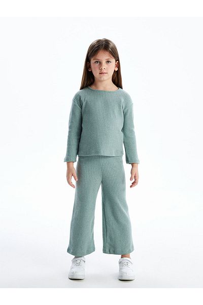 LC Waikiki Crew Neck Basic Girl's T-Shirt and Pants 2-Piece Set