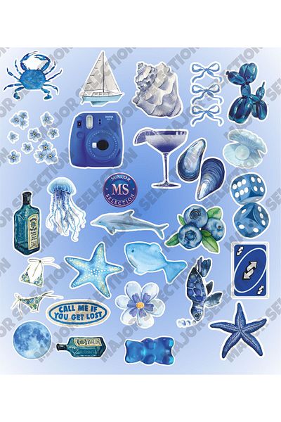 Major Selection Blue Vintage Dream - Σετ με αυτοκόλλητο φορητού υπολογιστή, τηλεφώνου και tablet