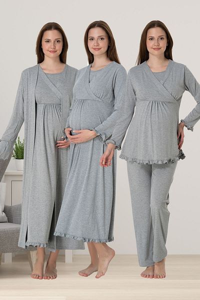 ByLohusa Effortt Gray Pregnant Maternity Set