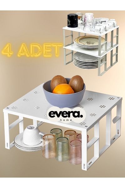 Evera Home 4 Large Top Metal Cabinet Shelves - Org-01