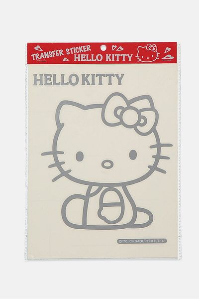 SANRIO Paper Transfer Sticker 15 L X 18 H Hello Kitty, Silver
