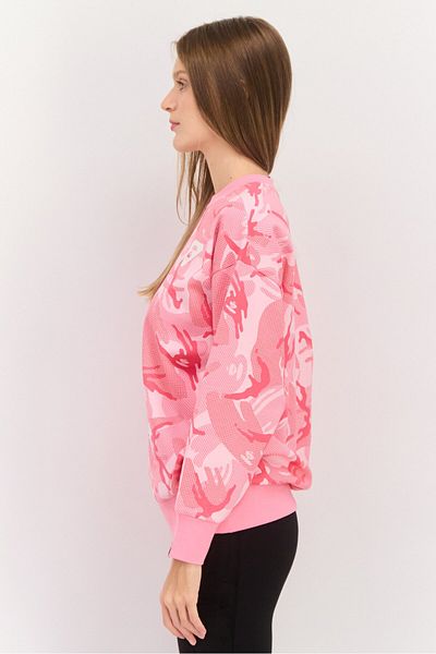 Aape By A Bathing Ape Women Crew Neck Graphic Long Sleeve Sweatshirts, Pink