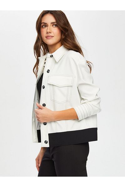 Faik Sönmez Unlined Track Jacket with Contrast Stitching Detail 015