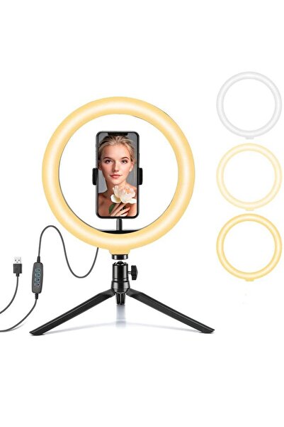 WASHA Tripodlu Youtuber Selfie Led Işıklı Masaüstü Tripod 8 Inç 20 Cm Kuaför ...