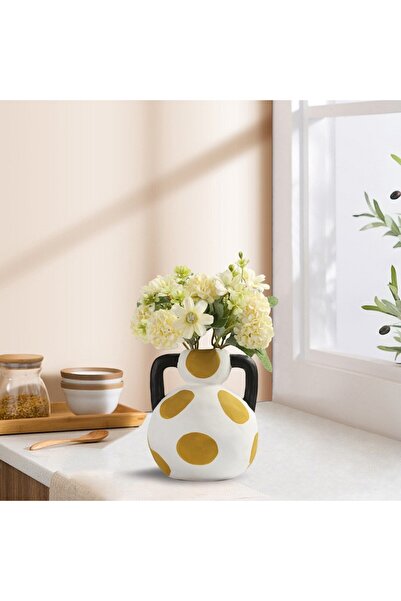 Binbirdemet Mini Otantik El Yapımı Seramik Vazo Sarı