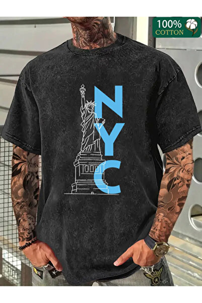 bellanova Βασικό μπλουζάκι με σχέδιο ασφάλτου oversized με εφέ λεκέδων, που π...