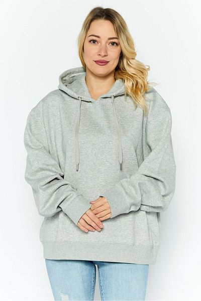 Esprit Women Hooded Heather Long Sleeves Sweatshirt, Grey