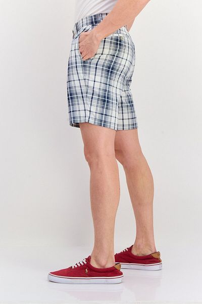 TailorByrd Men Plaid Basic Shorts, Navy