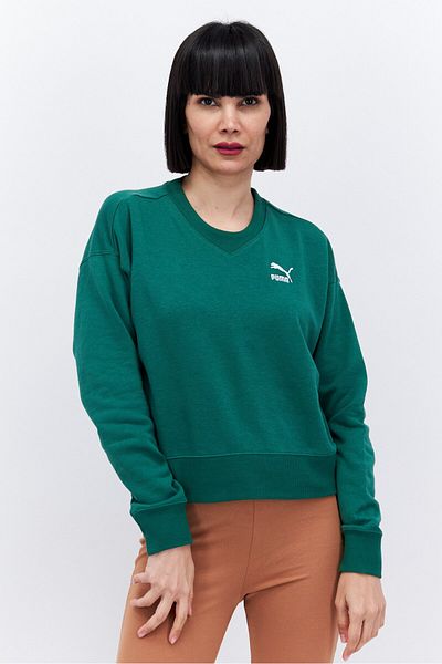 Puma Women Relaxed Fit Long Sleeve Outdoor Sweatshirt, Green