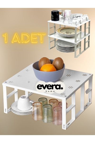 Evera Home 1Pc Metal Shelf, Large Overlapping Metal Cabinet Organize Shelf, Org-01