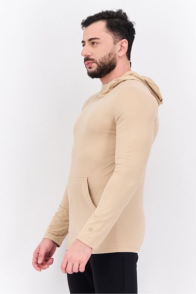 gaiam Men Slim Fit Long Sleeves Outdoor Hoodies, Beige