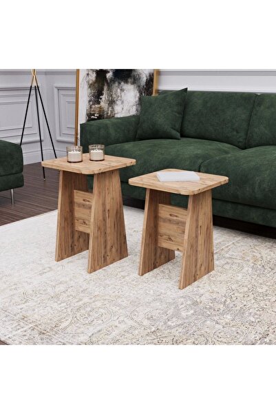 ED PET DİZAYN 2 Lİ SEHPA YAN SEHPA ZİGON SEHPA SUNUM SEHPASI SERVİS SEHPASI H...