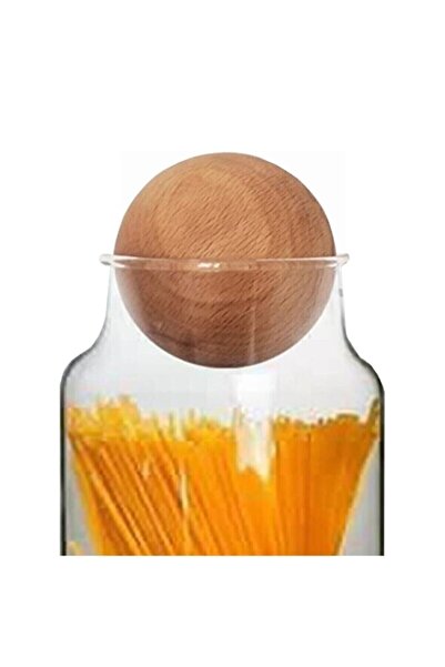 Sensoria Ahşap Kavanoz Kapağı 2'li 8 cm Top Kapaklı Kavanoz Kapağı Karaf Kapa...