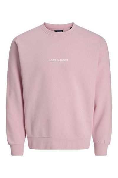 Jack & Jones Ροζ ανδρικό φούτερ - Jwhvesterbro, Crew Neck, 12266164-Pinknecta
