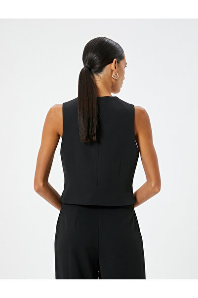 Koton V-Neck Lined Blazer Vest